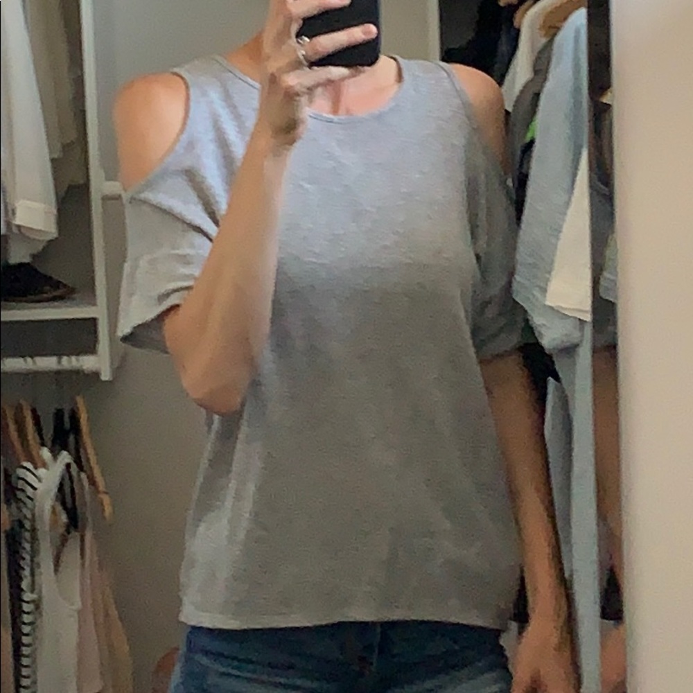 Grey Open shoulder top